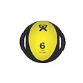 CanDo® Dual-Handle Medicine Ball; 9 Diameter, Yellow, 6 lb