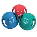 CanDo® Molded Dual Handle Medicine Ball; 13.2 lb (6 kg), Green