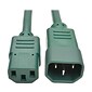 Tripp Lite 3' IEC-320-C13 to IEC-320-C14 Female/Male Heavy-Duty Power Extension Cord, Green (P005-003-AGN)