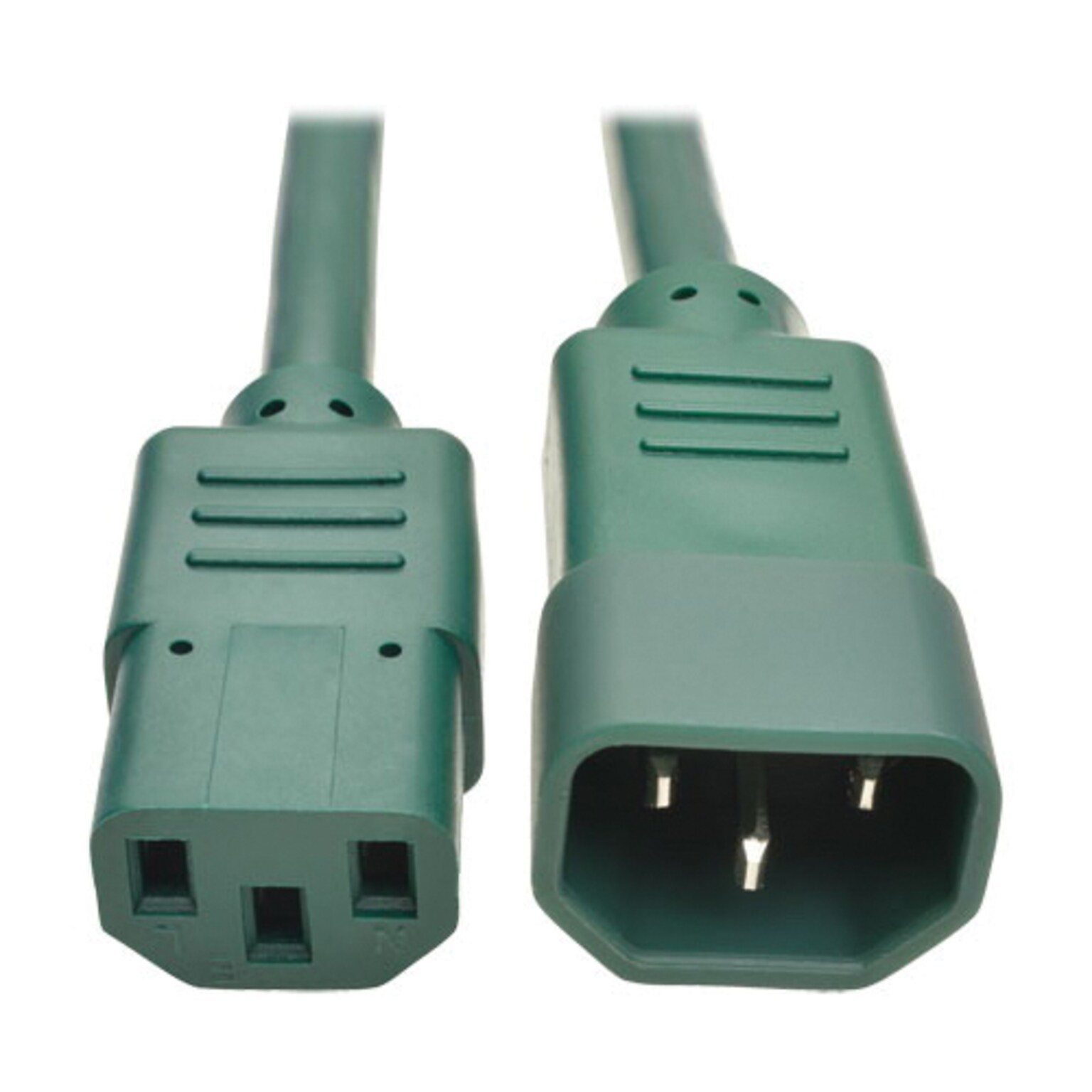 Tripp Lite 3 IEC-320-C13 to IEC-320-C14 Female/Male Heavy-Duty Power Extension Cord, Green (P005-003-AGN)