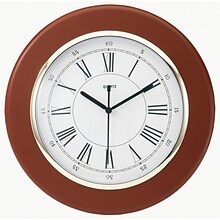 TEMPUS Traditional Wall Clock with Daylight Savings Auto-Adjust Movement, Wood 13, Mahogany Finish