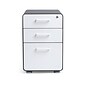 Poppin, 3-Drawer File Cabinet, Charcoal + White (103539)