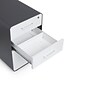 Poppin, 3-Drawer File Cabinet, Charcoal + White (103539)