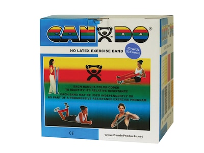 CanDo® Latex Free Exercise Band;  25 yard roll, Blue, heavy