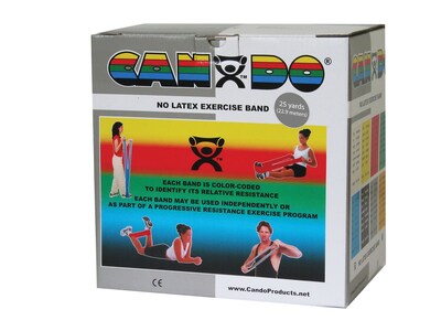 CanDo® Latex Free Exercise Band;  25 yard roll, Silver, xx-heavy