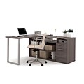 Bestar Solay 59 W L-Shaped Computer Desk, Bark Gray (29420-47)