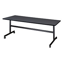 Regency Seating Kobe 72 x 30 Flip Top Mobile Training Table, Grey (MKFT7230GY)