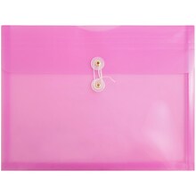 JAM Paper® Plastic Envelopes, Button String Tie Closure, Letter Booklet, 9.75 x 13, Lavender Purple