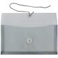 JAM Paper® Plastic Envelopes with Button and String Tie Closure, #10 Business Booklet, 5.25 x 10, Smoke Gray, 12/Pack (921B1SM)