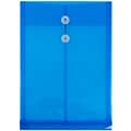 JAM Paper® Plastic Envelopes with Button and String Tie Closure, Legal Open End, 9.75 x 14.5, Blue P