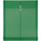 JAM Paper® Plastic Envelopes with Button and String Tie Closure, Letter Open End, 9.75 x 11.75, Gree