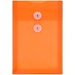 JAM Paper Plastic Envelopes w/ Button and String Tie Closure, Open End, 6.25" x 9.25", Bright Orange Poly, 1080/Pack (472B1ORC)