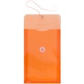 JAM Paper® Plastic Envelopes with Button and String Tie Closure, Open End, 6.25 x 9.25, Bright Orang