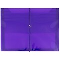 JAM Paper® Plastic Envelopes with Elastic Band Closure, 9.75 x 13 with 2.625 Inch Expansion, Purple,