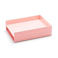 Poppin Stackable Side Loading Letter Tray, Letter Size, Blush, Plastic, 2/Pack (104440)