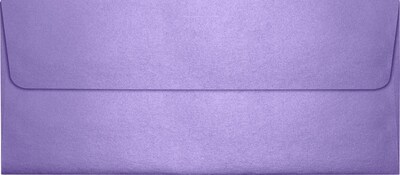 LUX 4 1/8 x 9 1/2 #10 80lbs. Square Flap Envelopes W/Glue Closure, Amethyst Metallic Purple