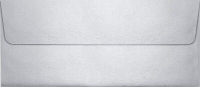 LUX® 80lb 4 1/8x9 1/2 Square Flap Metallic #10 Envelopes, Silver, 500/BX