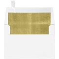 LUX® 60lbs. 4 1/4 x 6 1/4 Square Flap Envelopes W/Peel & Press, White/Gold LUX, 1000/BX