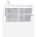 LUX A4 Foil Lined Invitation Envelopes (4 1/4 x 6 1/4) 50/Box, White w/Silver LUX Lining (FLWH4872-0