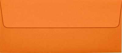 LUX 70lbs. 4 1/8 x 9 1/2 #10 Square Flap Envelopes W/Peel & Press, Mandarin Orange, 1000/BX