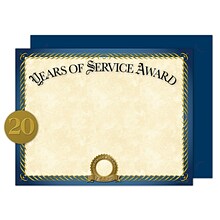 Great Papers Years of Service Certificates, 8.5 x 11, 20/Pack (2015113KIT)