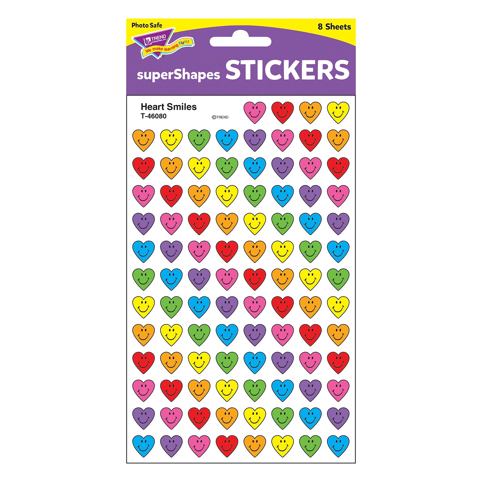 Trend Heart Smiles superShapes Stickers, 800 CT (T-46080)