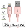 LAX Apple MFi Certified Lightning to USB Cable for Charge Sync 10ft, Rose Gold