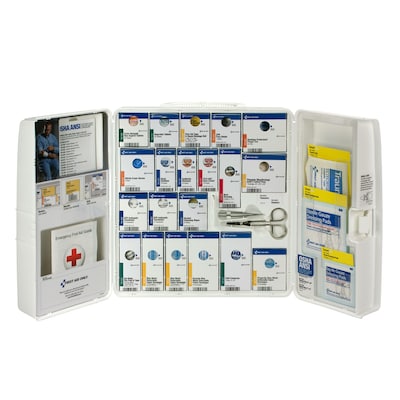 First Aid Only SmartCompliance Food Service Cabinet, ANSI Class A/ANSI 2021, 50 People, 289 Pieces, White, Kit (90659-021)