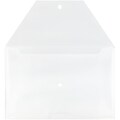 JAM Paper® Plastic Envelopes with Snap Closure, Legal Booklet, 9.75 x 14.5, Clear Poly, 12/pack (348
