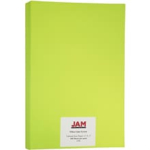 JAM Paper Matte Colored 11 x 17 Copy Paper, 24 lbs., Ultra Lime Green, 100 Sheets/Pack (16728460)