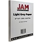 JAM Paper Matte Colored 8.5" x 11" Copy Paper, 28 lbs., Light Gray, 50 Sheets/Pack (64432380)