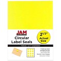 JAM Paper® Round Circle Label Sticker Seals, 2.5 inch diameter, Yellow, 120/pack (147628582)