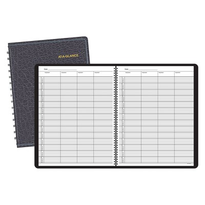 AT-A-GLANCE Four-Person Group 8.5 x 10.875 Daily Appointment Book, Black (803100518)