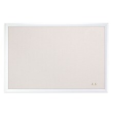 U Brands Self-Healing Cork Linen Bulletin Board, White Decor Frame, 30 x 20 (2074U00-01)