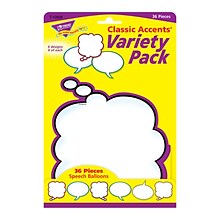 Trend Enterprises® Pre Kindergarten - 9th Grades Classic Accents, Speech Balloons, 36/PK, 3 PK/BD