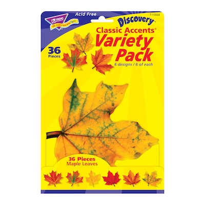 Trend Enterprises 5.5;6 Maple Leaves Classic Accents Variety Pack, 36 Pack (T-10958)