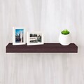 Way Basics 23.6W x 2H Floating Wall Shelf made from zBoard Eco Reycled Paperboard, Espresso