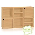 Way Basics 25.2H 6 Cubby Connect Cube System Modern Modular Eco Storage Bookcase, Natural Wood Grain (C-6CUBE-NL)