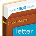 Pendaflex Heavy Duty Pockets, 7 Expansion Pocket Folders, Full Length Tab, Letter Size, Brown, 5/Bo