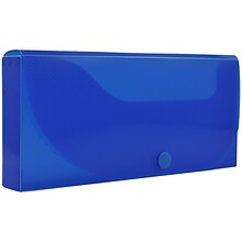 JAM Paper® Plastic Pencil Case, Snap Button Pencil Case Box, Blue, Sold Individually (166532738)