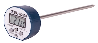 REED R2000 Stainless Steel Digital Stem Thermometer, -40 to 450degF (-40 to 230degC), Waterproof (R2