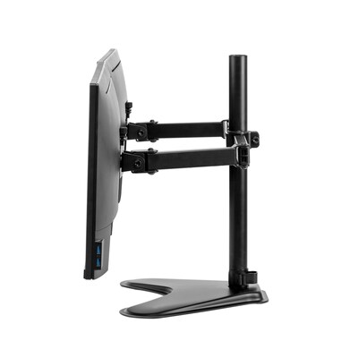 Fellowes Professional Series Free-standing Dual Horizontal Monitor Arm, Up to 27", Black (8043701)