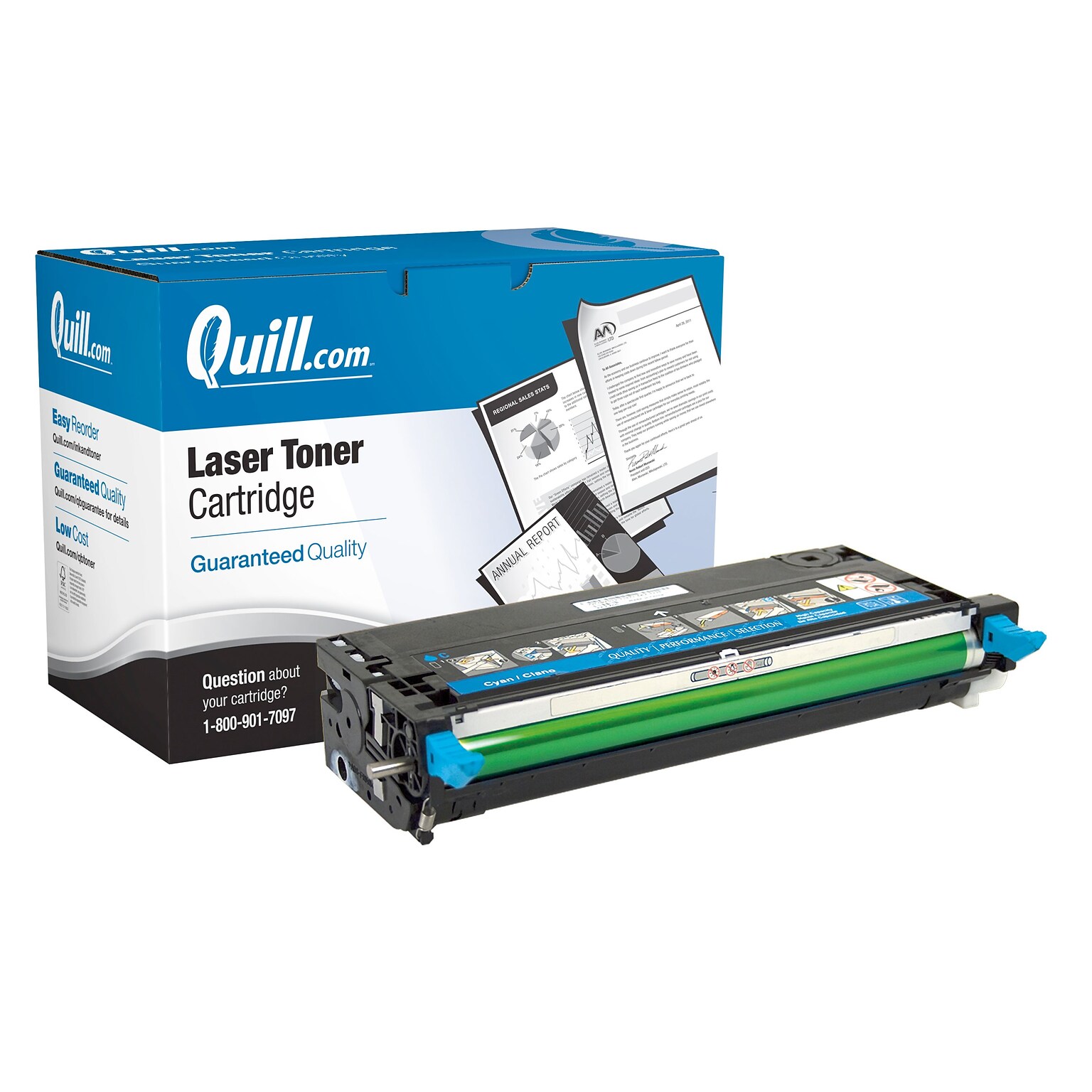 Quill Brand Remanufactured Cyan Standard Yield Toner Cartridge Replacement for Dell PF029 (310-8397)