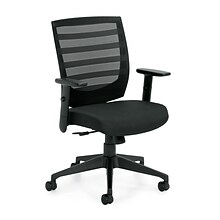 Offices To Go Mid-Back Mesh Fabric Management Chair, Black, Adjustable Arms (OTG11921B)