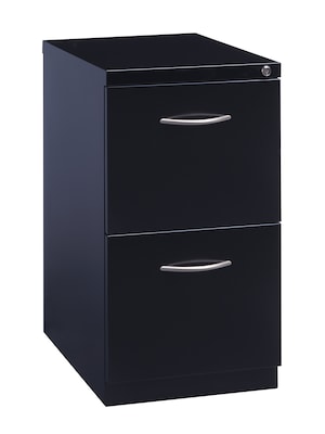 2-Drawer Mobile File Cabinet and Arch Style Handles, Black, 23 Deep (21117)