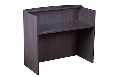Boss Office Products Laminate Collection in Driftwood Finish, Glazed Reception Desk