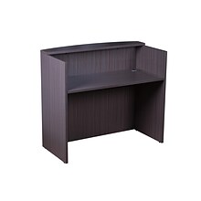 Boss Office Products Laminate Collection in Driftwood Finish, Glazed Reception Desk