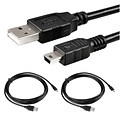 Insten® 10 Type A to Mini 5 Pin Type B USB Cable; Black, 2/Pack