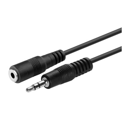 Insten® 1027588 12 Male/Female 2X Stereo Plug to Jack Extension Cable; Black