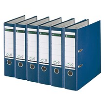 Leitz A4 Binders 3 2-Ring A4 Binders, D-Ring, Blue, 6/Pack (1010PACK-BL)
